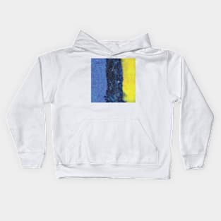 Yellow on Navy on Blue Kids Hoodie